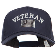 Veteran Silver Flag Embroidered Twill Cap