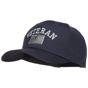 Veteran Silver Flag Embroidered Twill Cap