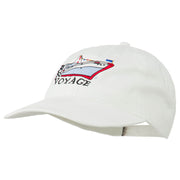 Bon Voyage Ship Embroidered Washed Cap