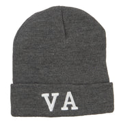 VA Virginia State Embroidered Long Beanie