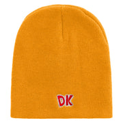 Mario DK Donkey Embroidered 8 inch Acrylic Short Beanie - Gold OSFM