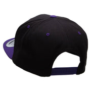 Cute Cowboy Boots Embroidered Wool Blend 2 Tone Classic Snapback - Black-Purple OSFM