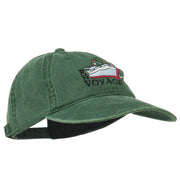 Bon Voyage Ship Embroidered Washed Cap