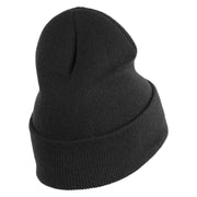 Navy USN Veteran Logo Embroidered 12 inch Cuffed Knit YP Long Beanie - Dk-Grey OSFM