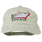 Bon Voyage Ship Embroidered Washed Cap