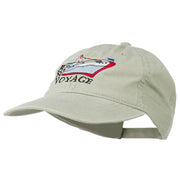 Bon Voyage Ship Embroidered Washed Cap