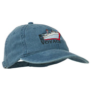 Bon Voyage Ship Embroidered Washed Cap