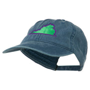 Virginia State Map Embroidered Washed Cotton Cap