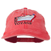 Bon Voyage Ship Embroidered Washed Cap