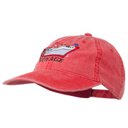 Bon Voyage Ship Embroidered Washed Cap