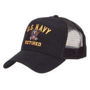 US Navy Retired Military Embroidered Mesh Cap