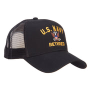 US Navy Retired Military Embroidered Mesh Cap