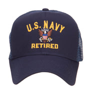 US Navy Retired Military Embroidered Mesh Cap