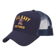 US Navy Retired Military Embroidered Mesh Cap