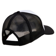 Mario Koomba Face Embroidered Two Tone Polyester 5 Panel Foam Front Mesh Back Cap - Black-White OSFM