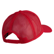 US Navy Retired Military Embroidered Solid Cotton Twill Mesh Prostyle Cap - Red OSFM