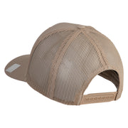 US Navy Retired Military Embroidered Solid Cotton Twill Mesh Prostyle Cap - Khaki OSFM