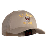 US Navy Retired Military Embroidered Solid Cotton Twill Mesh Prostyle Cap - Khaki OSFM