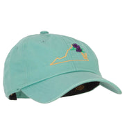 Virginia Dogwood with Map Embroidered Unstructured Washed Cap