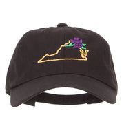 Virginia Dogwood with Map Embroidered Unstructured Washed Cap