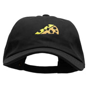 Cheese Embroidered Unstructured Cotton Twill Washed Cap - Black OSFM