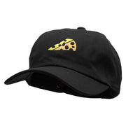 Cheese Embroidered Unstructured Cotton Twill Washed Cap - Black OSFM