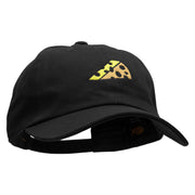 Cheese Embroidered Unstructured Cotton Twill Washed Cap - Black OSFM