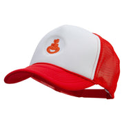 Mario Baby Bowser Embroidered Summer Foam Mesh Trucker Cap - Red-White OSFM