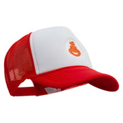 Mario Baby Bowser Embroidered Summer Foam Mesh Trucker Cap - Red-White OSFM