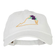 Virginia Dogwood with Map Embroidered Unstructured Washed Cap