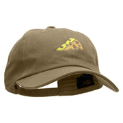 Cheese Embroidered Unstructured Cotton Twill Washed Cap - Khaki OSFM