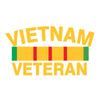 Vietnam Veteran Badge with Letters Heat Transfers Sticker