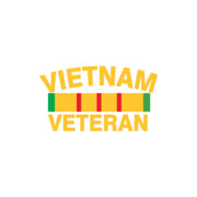 Vietnam Veteran Badge with Letters Heat Transfers Sticker