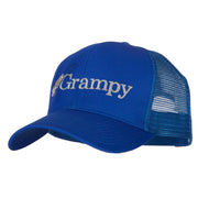 Fishing Grampy Embroidered Solid Cotton Mesh Pro Cap