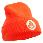 Mario Baby Bowser Embroidered 12 Inch Long Knitted Beanie - Orange OSFM