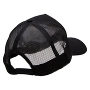 Classic Wagon New Big Size Trucker Mesh Cap - Black OSFM