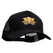 Classic Wagon New Big Size Trucker Mesh Cap - Black OSFM