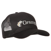 Fishing Grampy Embroidered Solid Cotton Mesh Pro Cap