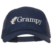 Fishing Grampy Embroidered Solid Cotton Mesh Pro Cap