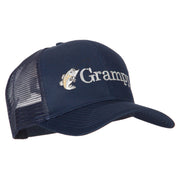 Fishing Grampy Embroidered Solid Cotton Mesh Pro Cap