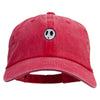 Mario Shy Face Embroidered Washed Solid Pigment Dyed Cotton Twill Brass Buckle Cap - Red OSFM