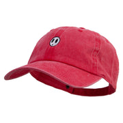 Mario Shy Face Embroidered Washed Solid Pigment Dyed Cotton Twill Brass Buckle Cap - Red OSFM