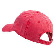 Mario Shy Face Embroidered Washed Solid Pigment Dyed Cotton Twill Brass Buckle Cap - Red OSFM