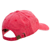 Mario Shy Face Embroidered Washed Solid Pigment Dyed Cotton Twill Brass Buckle Cap - Red OSFM