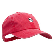 Mario Shy Face Embroidered Washed Solid Pigment Dyed Cotton Twill Brass Buckle Cap - Red OSFM