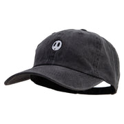 Mario Shy Face Embroidered Washed Solid Pigment Dyed Cotton Twill Brass Buckle Cap - Black OSFM