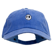 Mario Shy Face Embroidered Washed Solid Pigment Dyed Cotton Twill Brass Buckle Cap - Royal OSFM