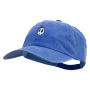 Mario Shy Face Embroidered Washed Solid Pigment Dyed Cotton Twill Brass Buckle Cap - Royal OSFM