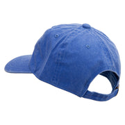 Mario Shy Face Embroidered Washed Solid Pigment Dyed Cotton Twill Brass Buckle Cap - Royal OSFM