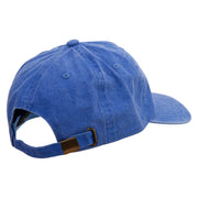 Mario Shy Face Embroidered Washed Solid Pigment Dyed Cotton Twill Brass Buckle Cap - Royal OSFM